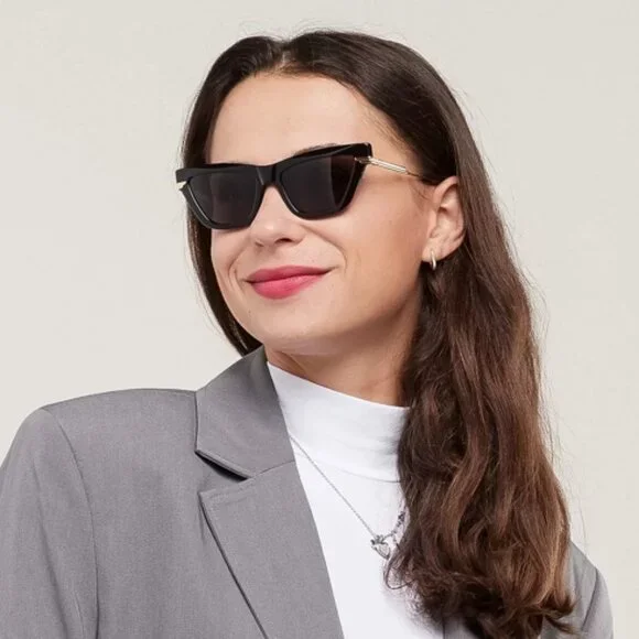 Bottega Veneta BV1241S 001 Sunglasses Black/Gold Cat Eye Frame, Grey Lenses Bottega Veneta BV1241S Cat Eye Sunglasses in Black  main image 3